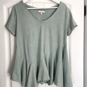 Anthropologie Eri + Ali Green Swing Top